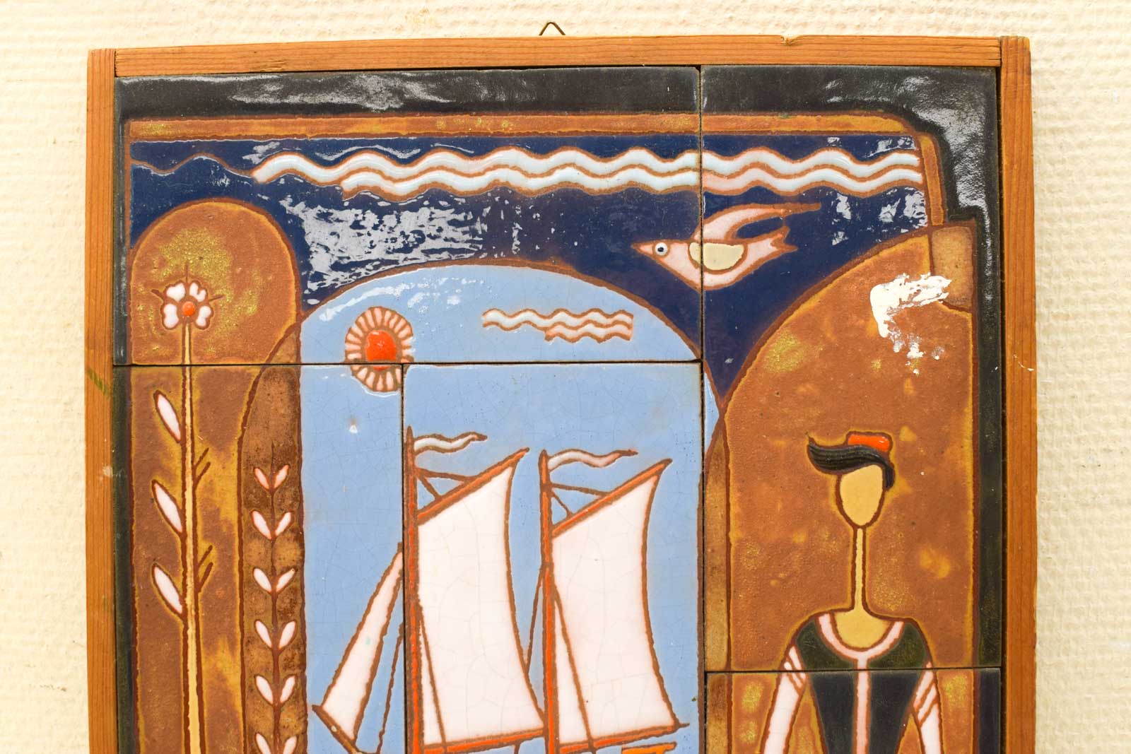 Alternative view of Tegelplateau in houten lijst  48765