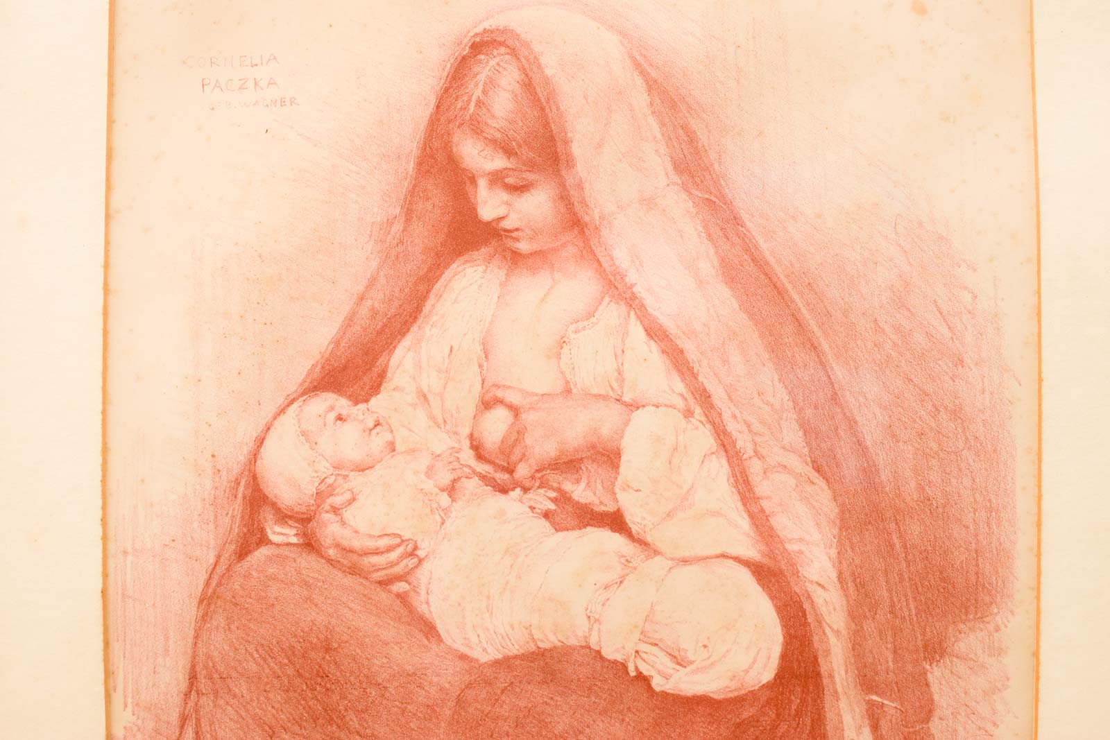 Alternative view of prent van Moeder en kind  48916