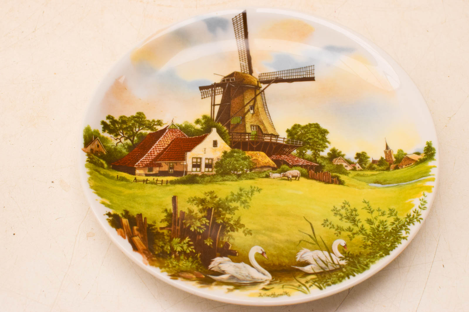 Alternative view of Royal  Schwabap porseleinen wandbord met prent van een molen  48927