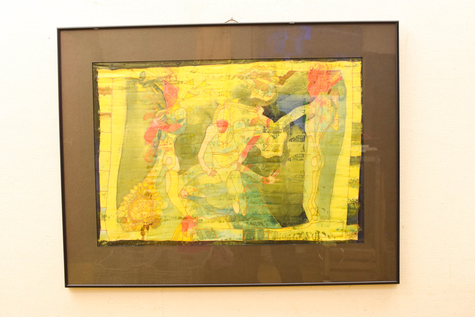 Prent ? Tekening ingelijst  48970