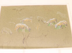 Alternative view of prent/tekening van schapen op het land 48976