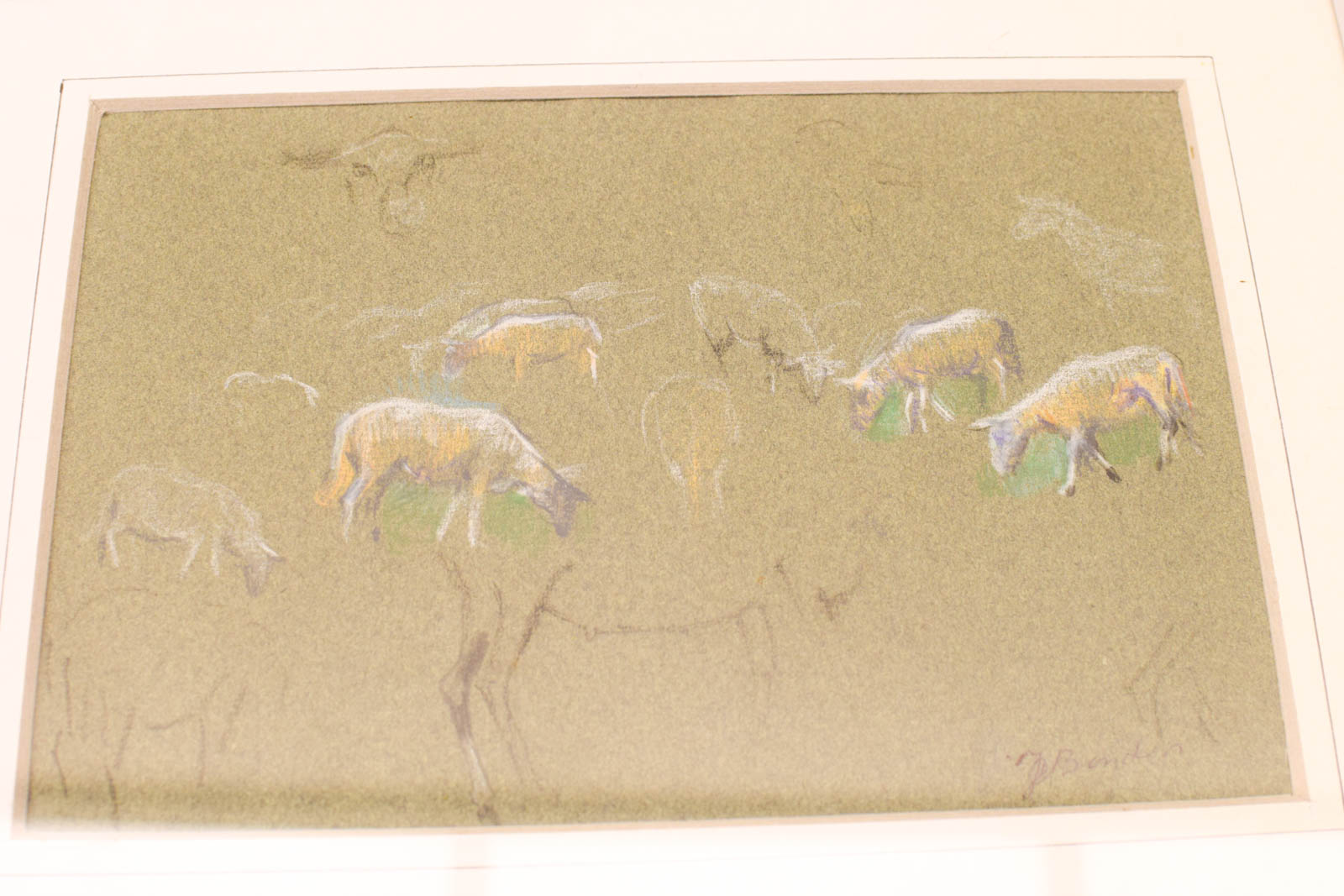 Alternative view of prent/tekening van schapen  op het land  48976