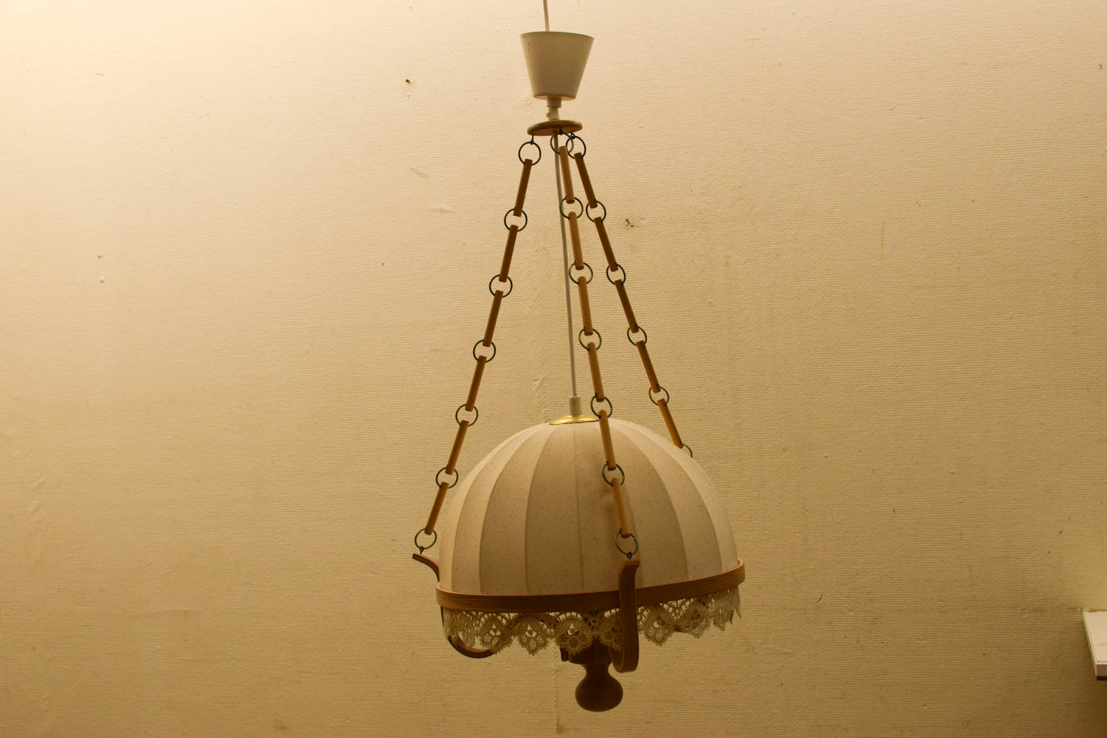 Zweedse Grenen en stoffen lampenkap 48991