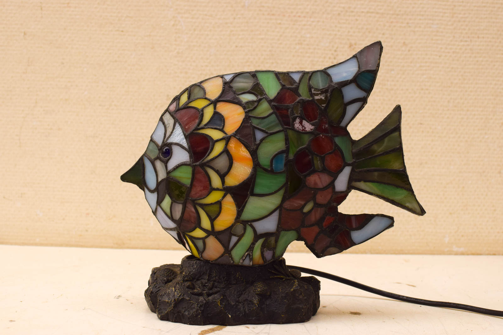 Tiffany Tafellamp in de vorm van een vis  48999