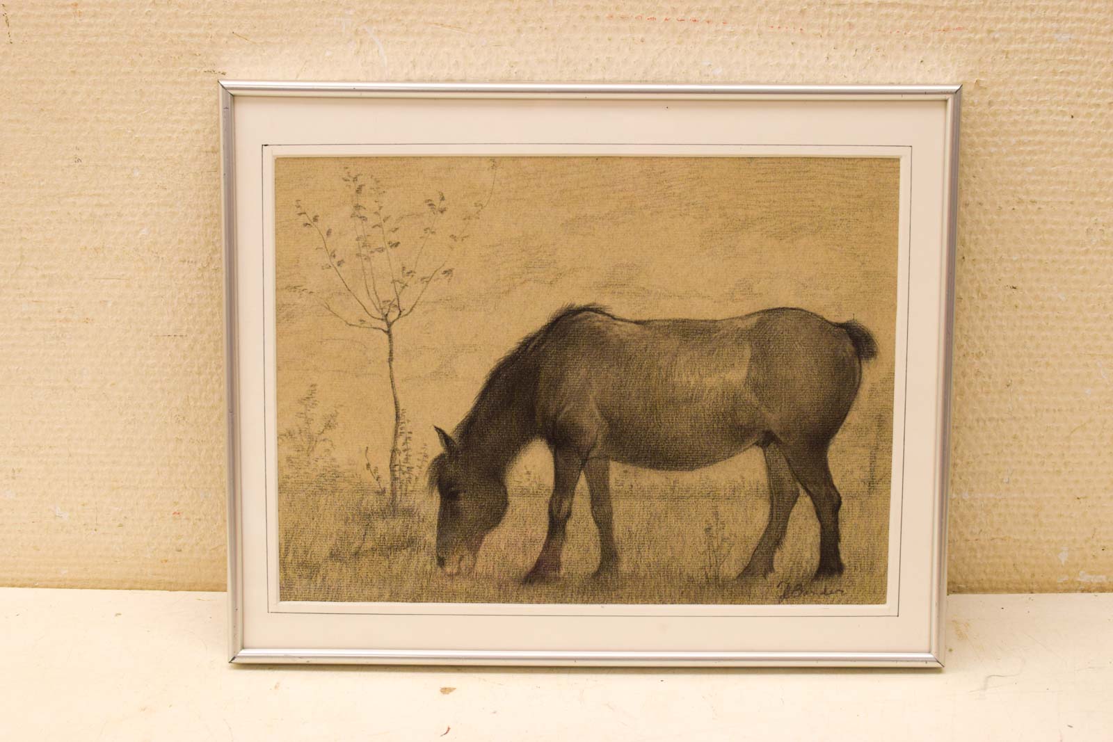 Prent/tekening van een paard  49004