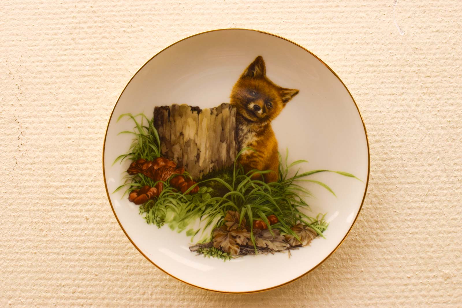 Porseleinen wandbord met afbeelding van een vosje  49021