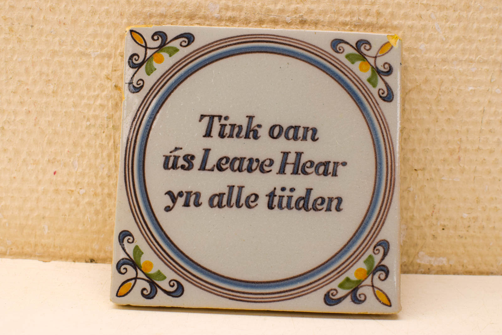 Wandtegel met tekst in het fries  49213