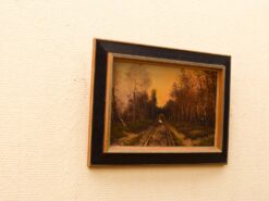 schilderij van een boer met zijn paard en wagen in het bos 48981 - Afbeelding 3