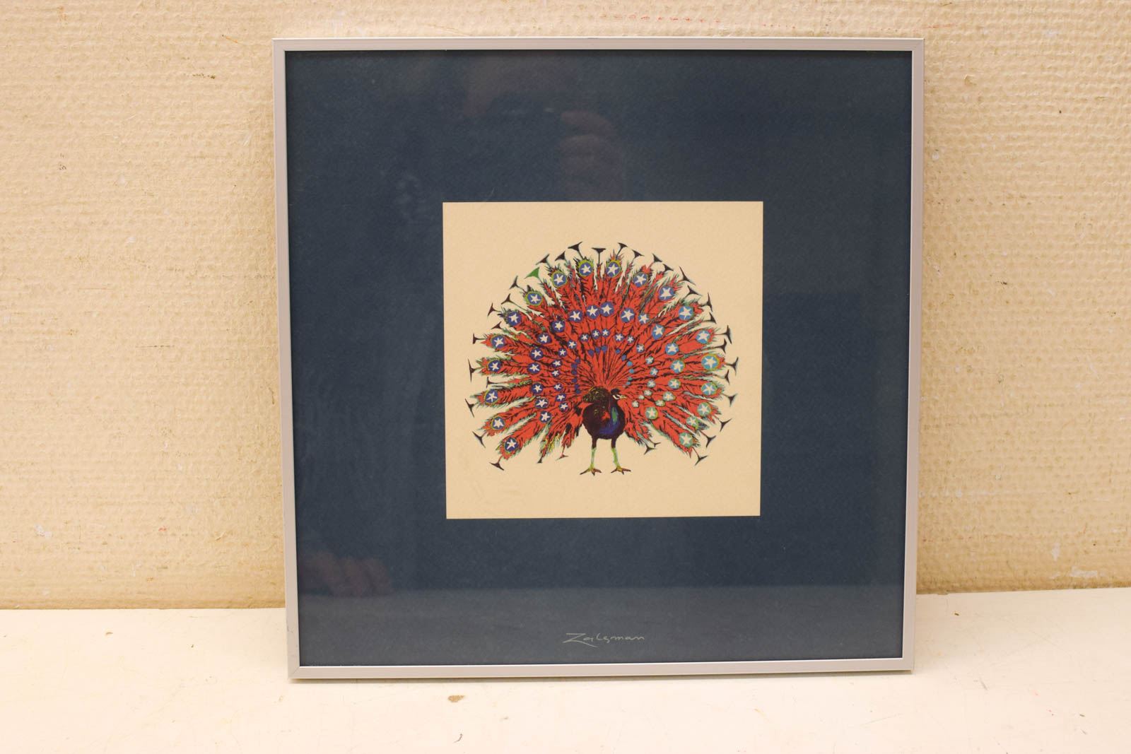 Prent / tekening van een pauw  49466