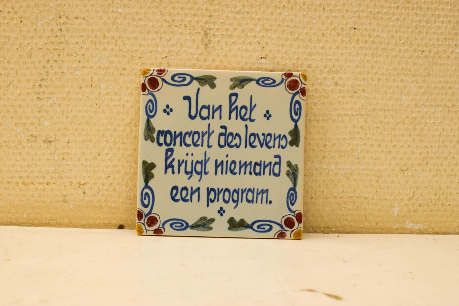 Wandtegel met tekst  49486