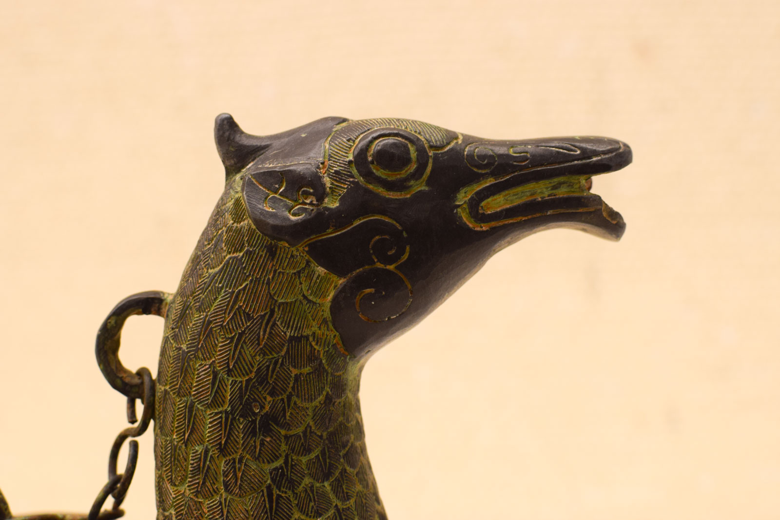 Alternative view of Antiek Chinees bronzen Dynastie vogels z'n pot  kruik 49487