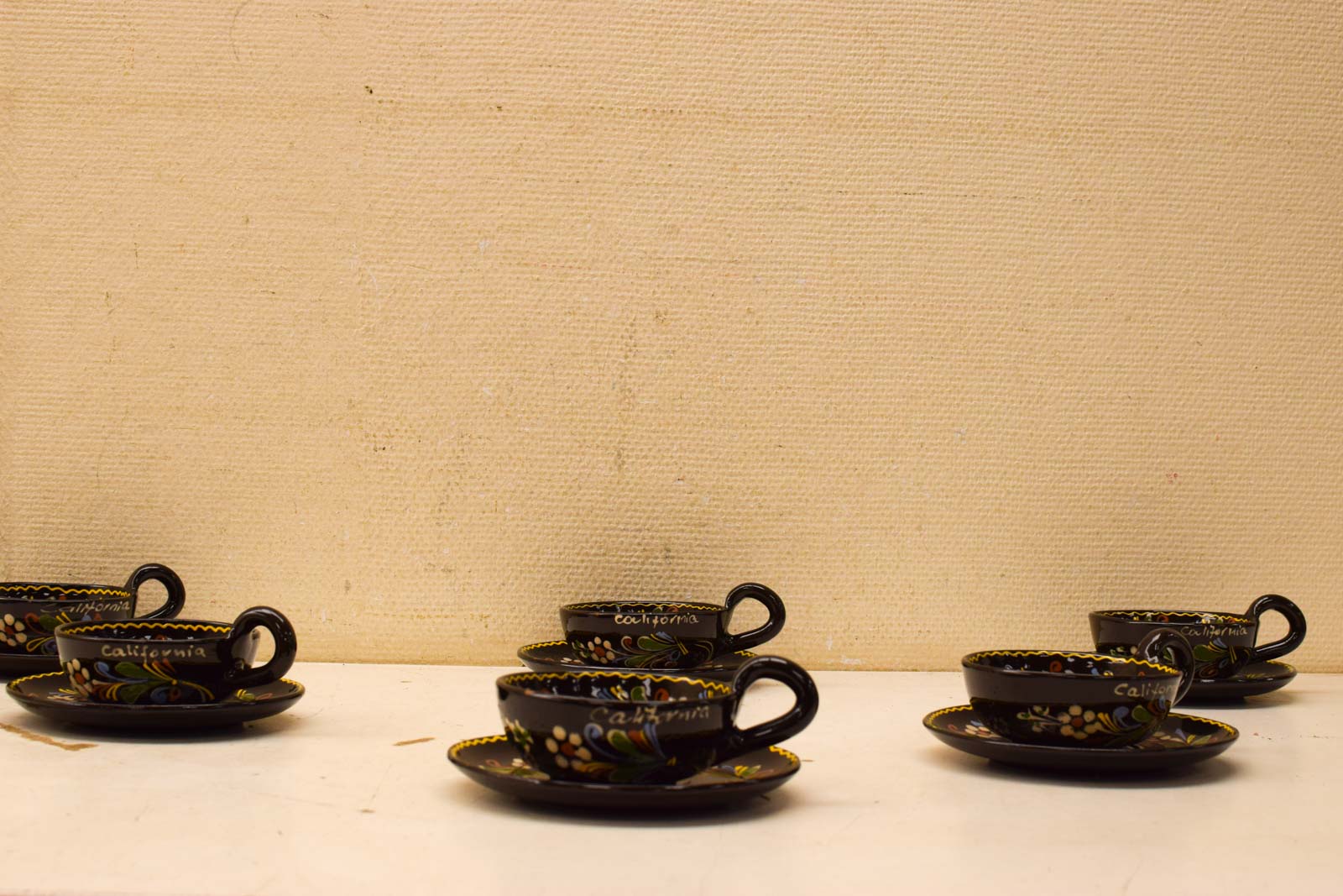 Alternative view of 12 delig Vintage California soepkom met schotel  49523