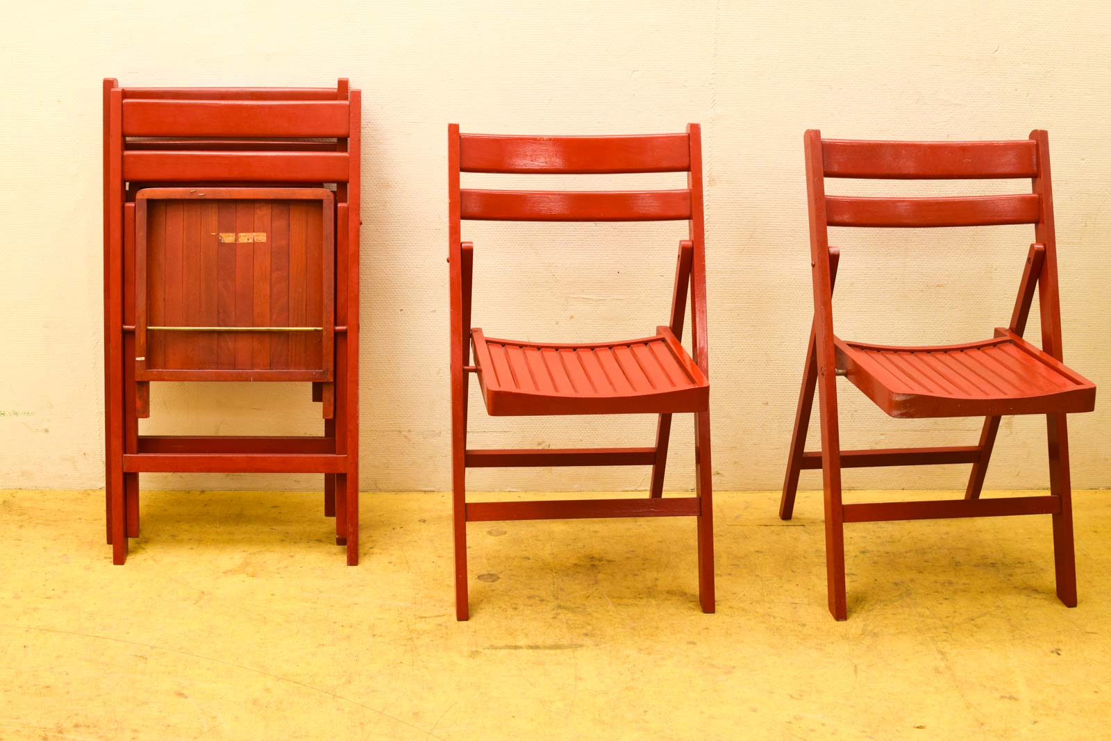 4 stuks Houten inklapbare tuinstoelen 49568