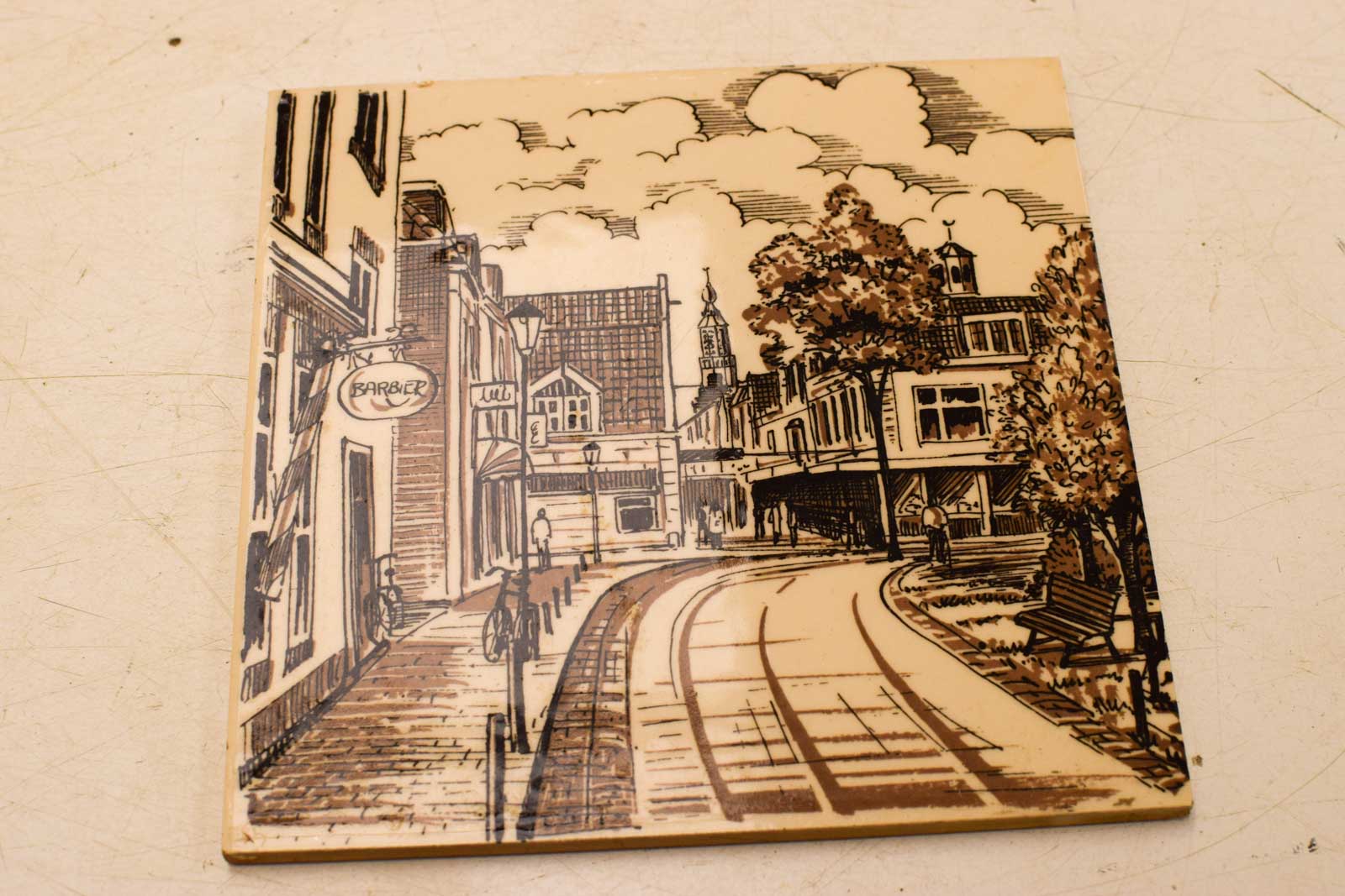 Alternative view of Wandtegel  prent van een straatje  49612