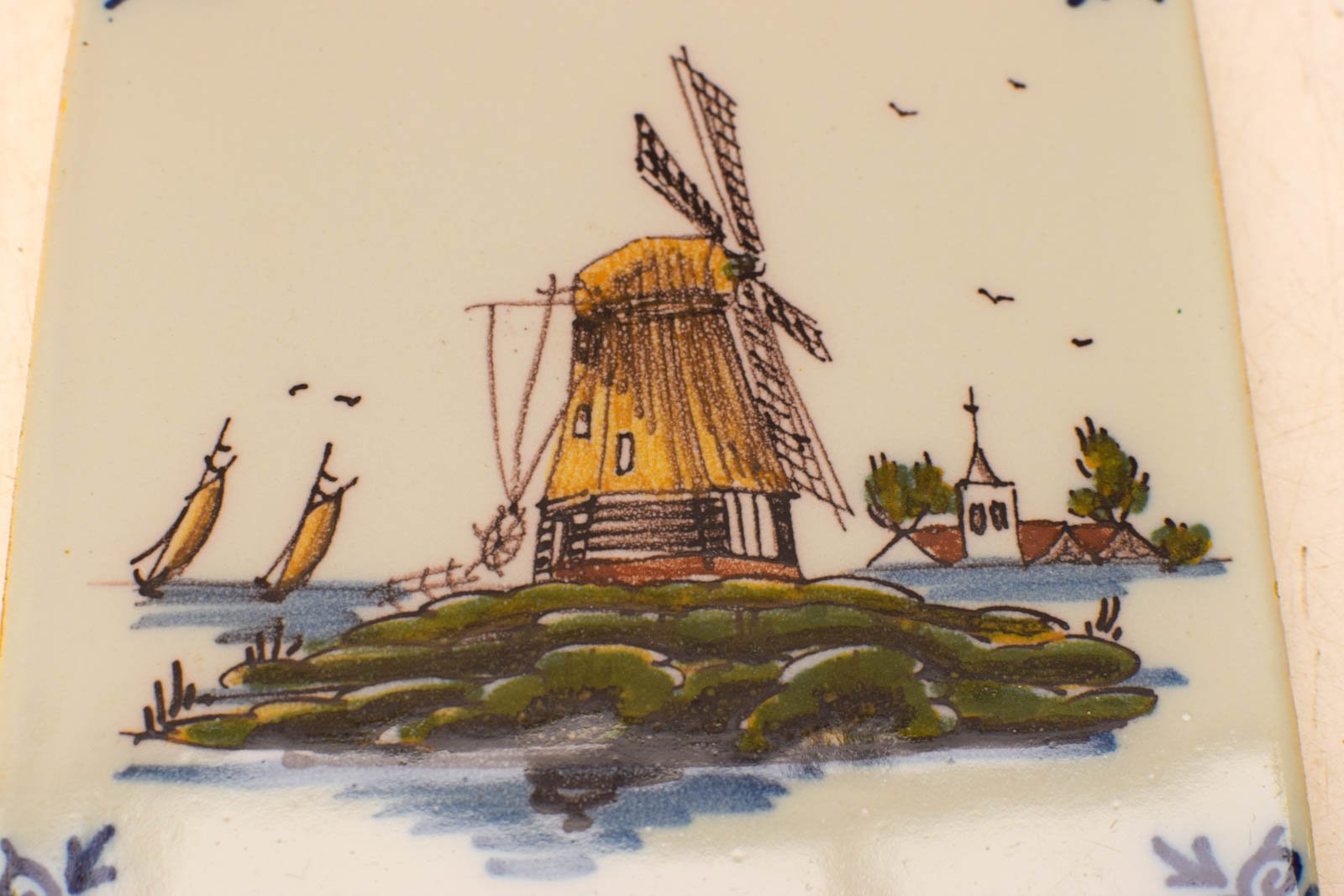 Alternative view of Wandtegel met prent van een molen  49623