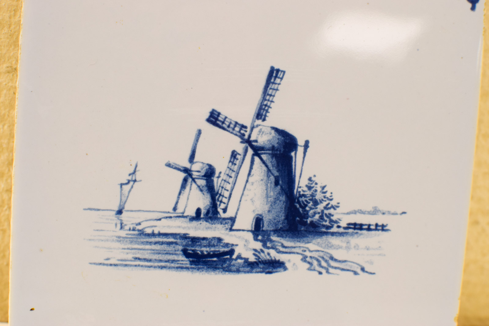 Alternative view of Wandtegel met prent van Molens 49693