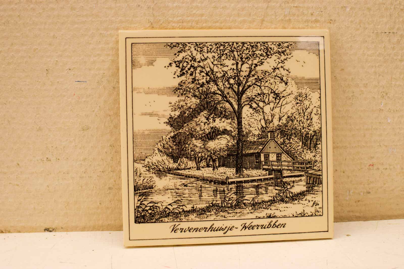 Wandtegel met prent Vervenershuisje - weerribben  49739