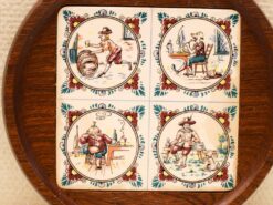 Alternative view of Een ronde Kaasplankje met 4 tegeltjes 49815