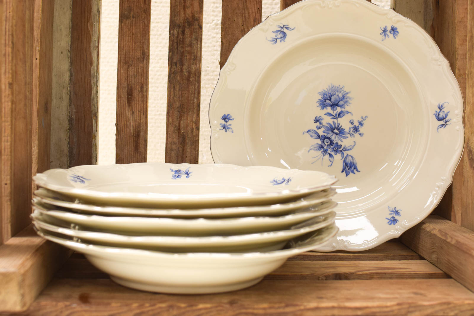 6 stuks JGZ H Handelsmerk porseleinen diepe borden  49839