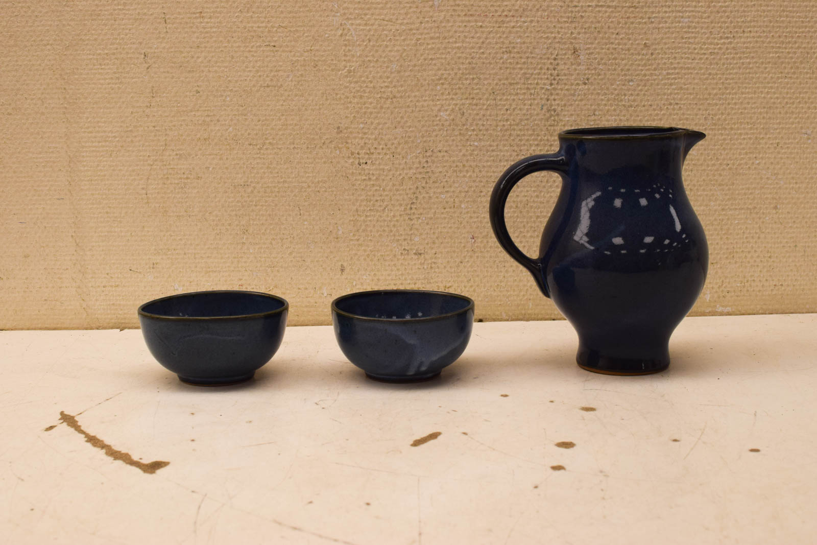 Alternative view of 3 delig   Porseleinen kan met 2 schaaltjes  49929