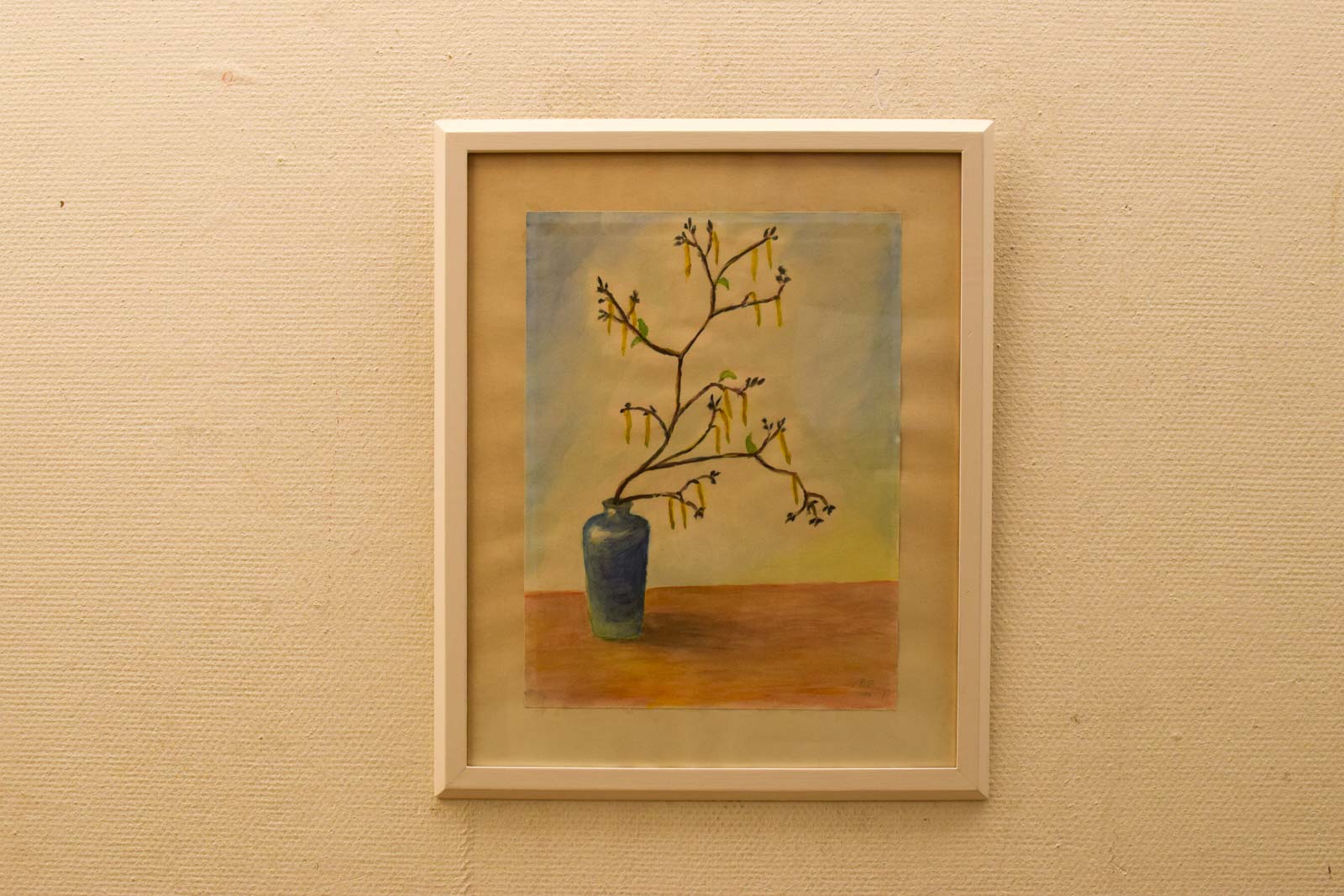 prent/tekening vaas met tak 49939