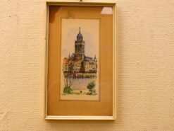 Prent van een kerktoren 50001