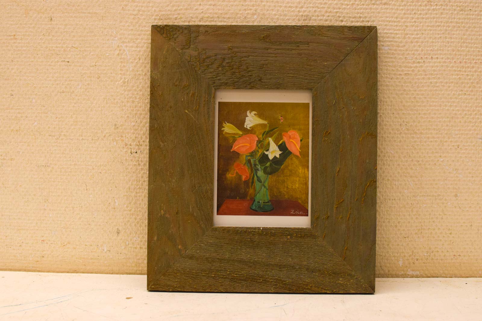 Prent/poster vaas met bloemen  50075