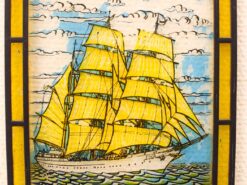 Alternative view of Glas en lood raam met een zeilschip 50206