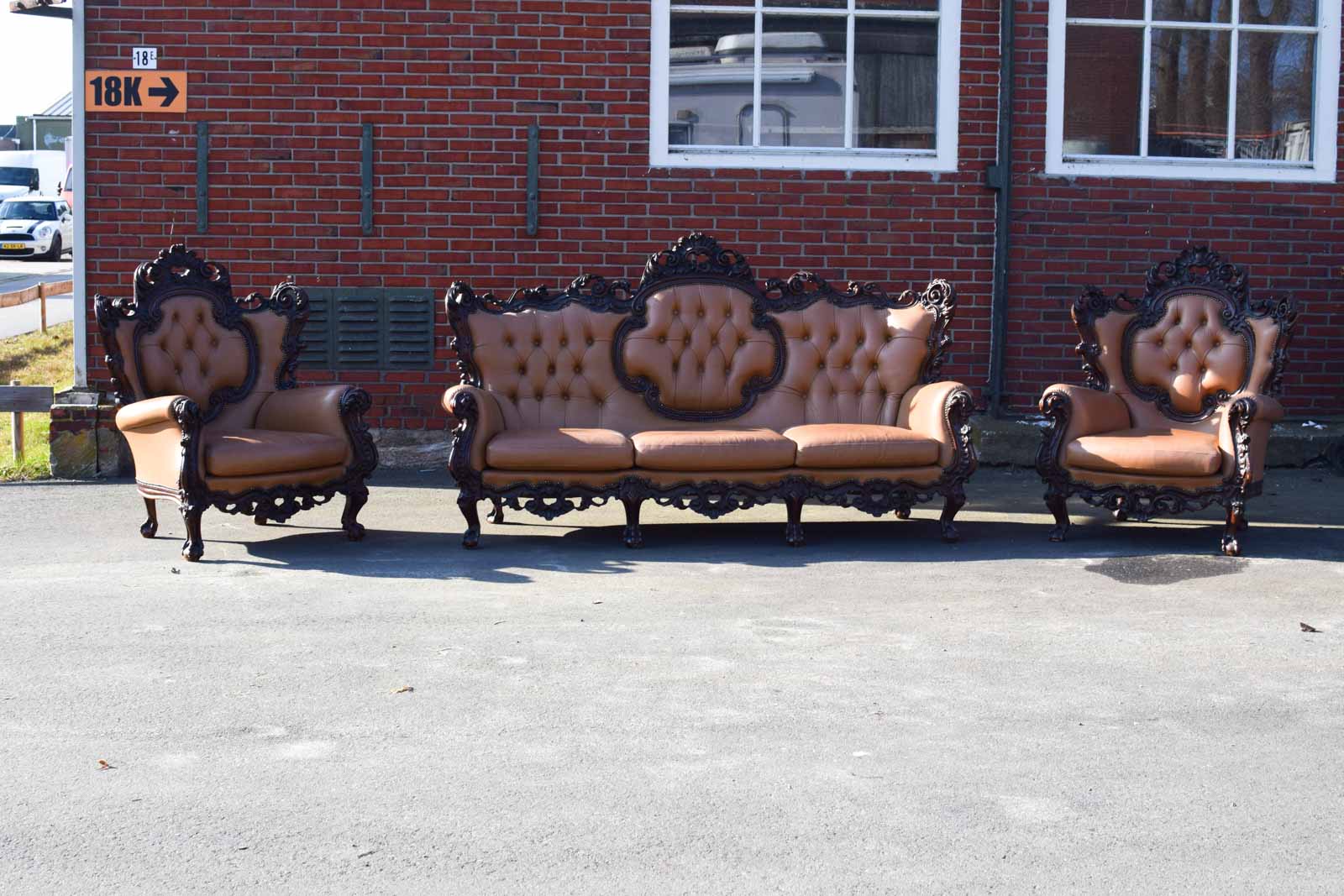 Barok Een sofa en 2 Fauteuils  30342