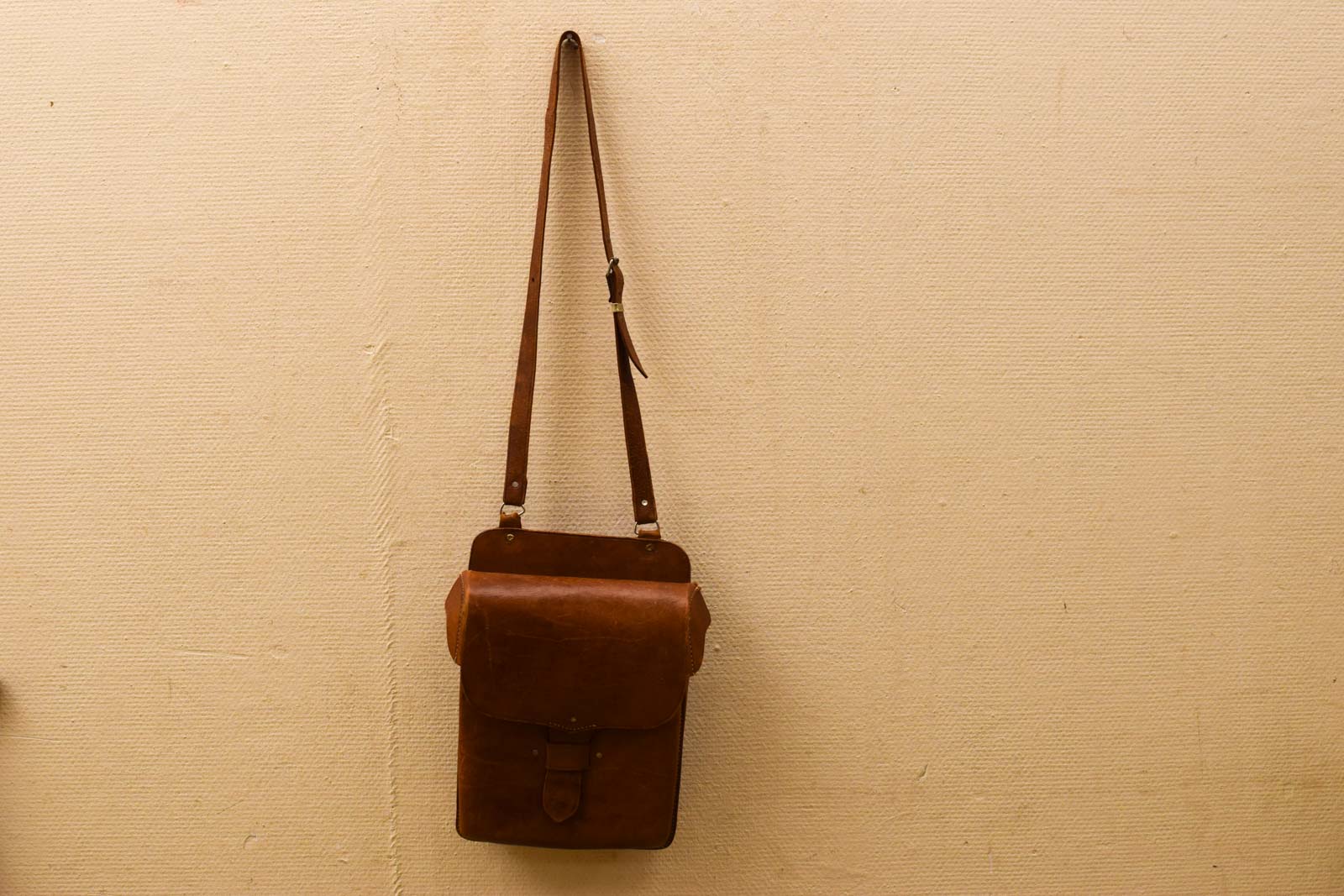 Vintage leren schoudertas 30376