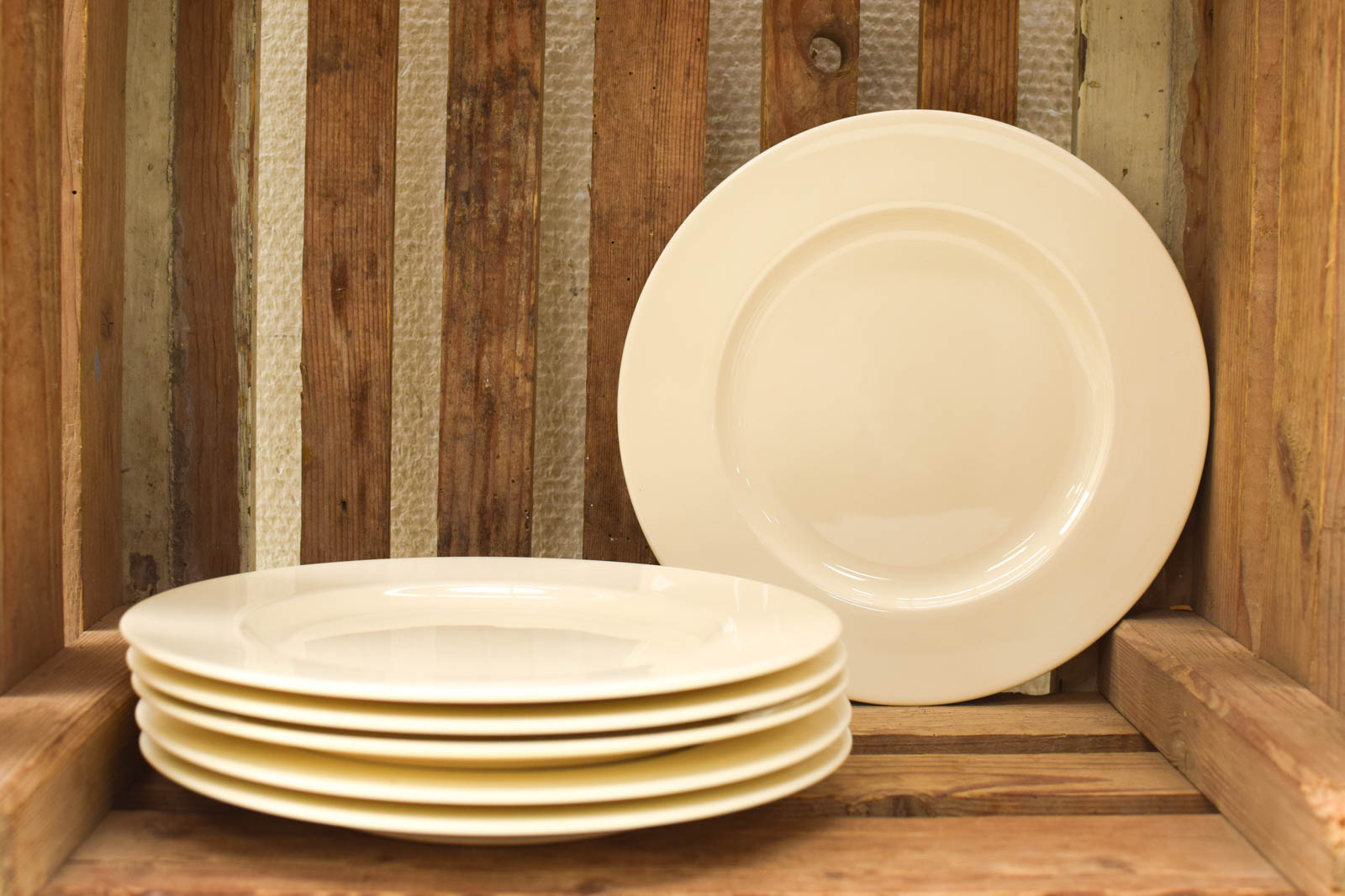 6 stuks Clarity plain porseleinen borden  30389