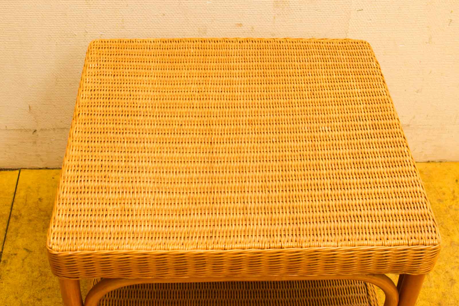 Alternative view of Vintage Rieten Bijzettafel/Salontafel 50462