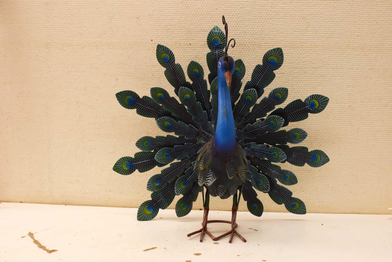 Metalen  beeld van een Pauw 50625