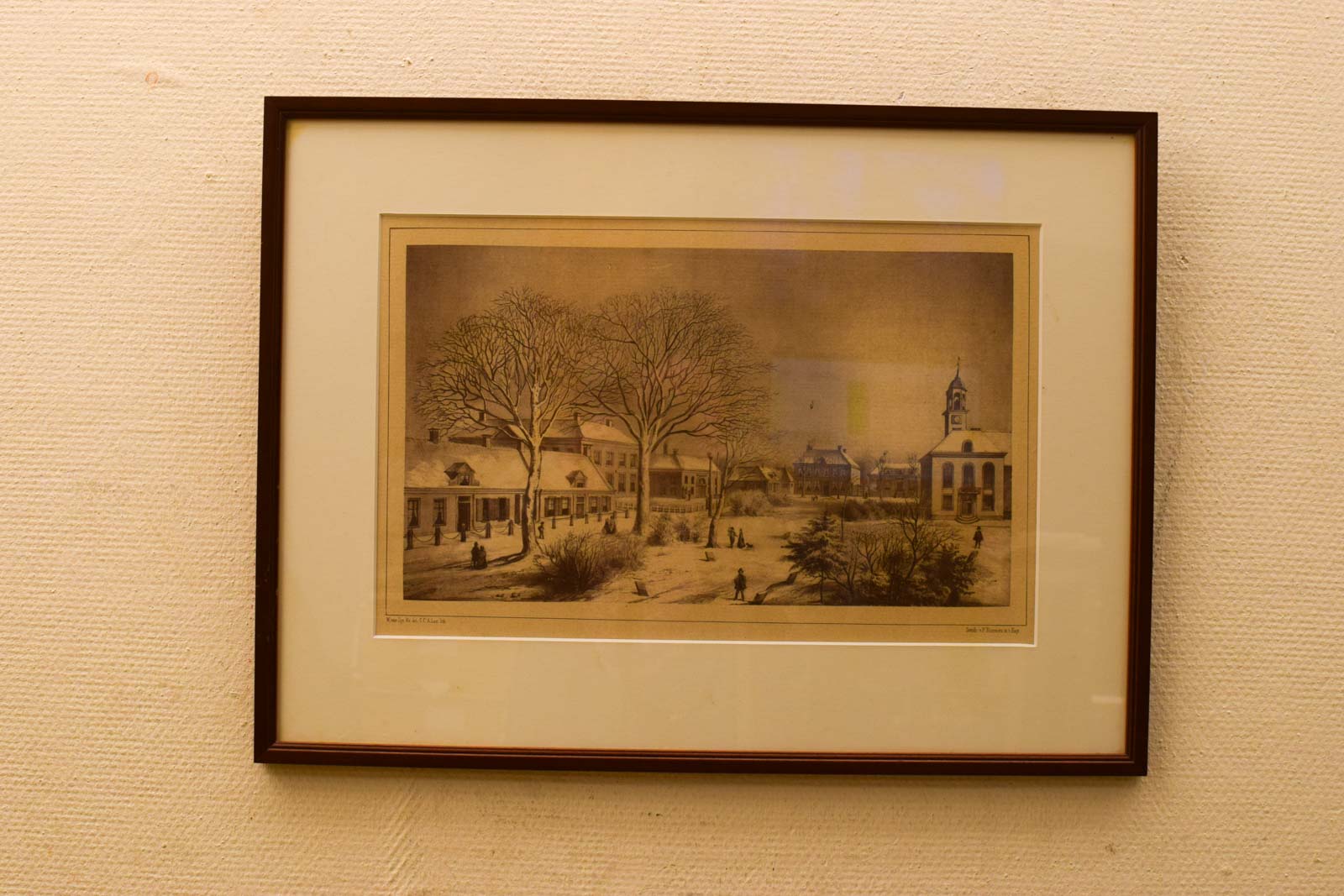 prent van een winters landschap  50633