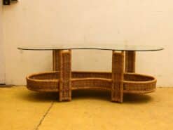 Rotan salontafel met glasplaat 50702