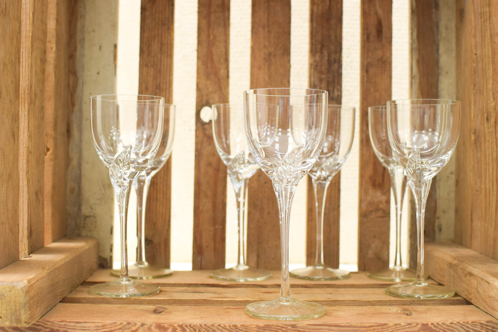 7 stuks  Wijnglazen op voet  50707