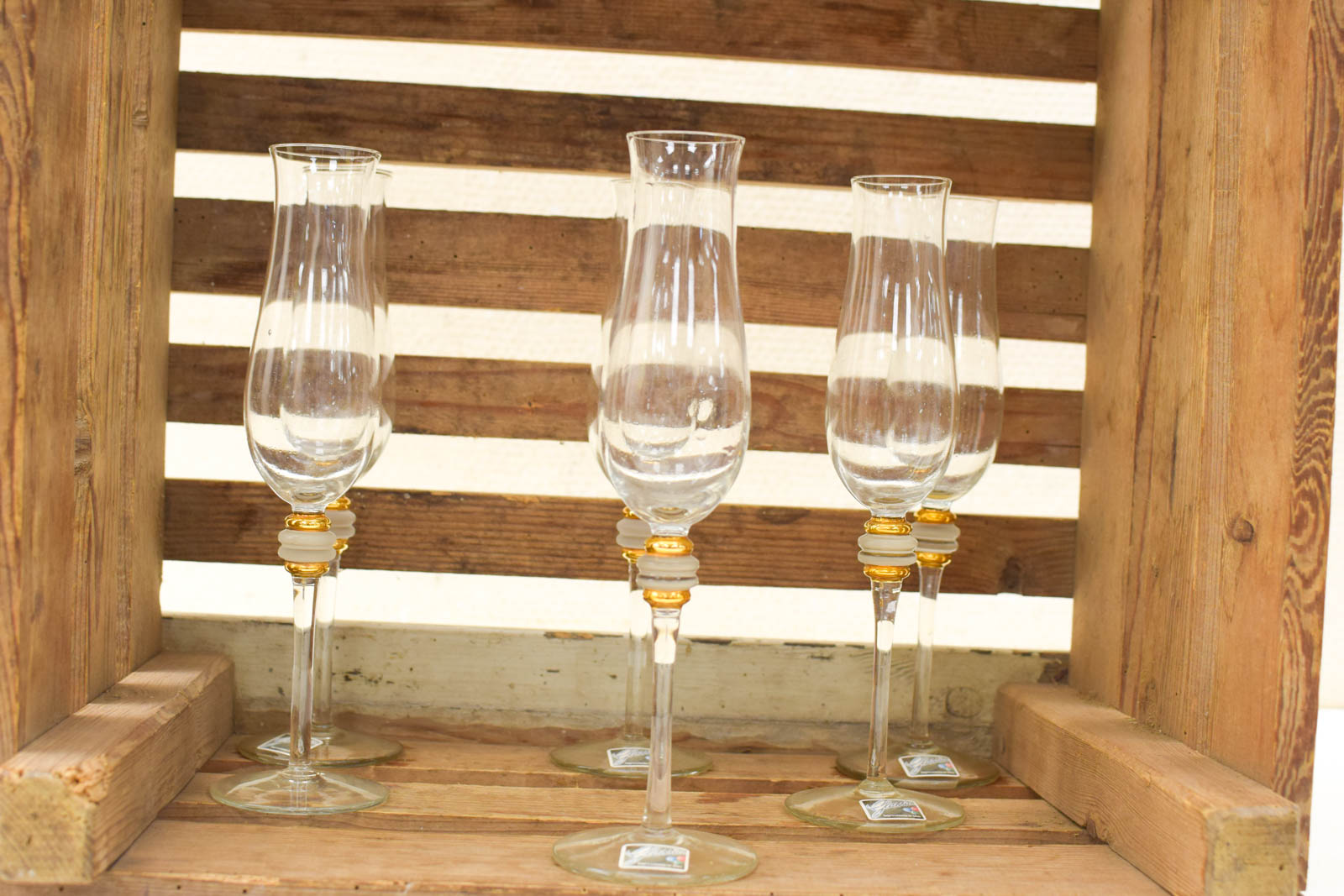 6 stuks  Champagne glazen op voet  50714