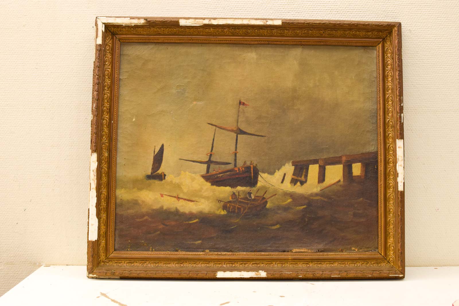 schilderij van een zee met schepen 50777