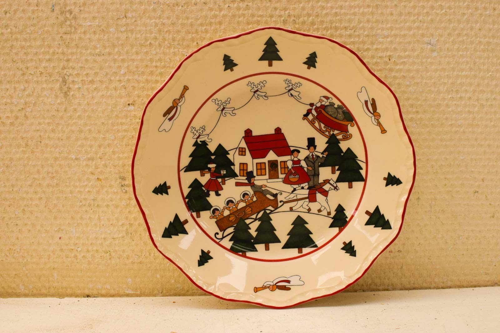 Alternative view of 8 stuks Mason's Christmas Village porseleinen borden  50780