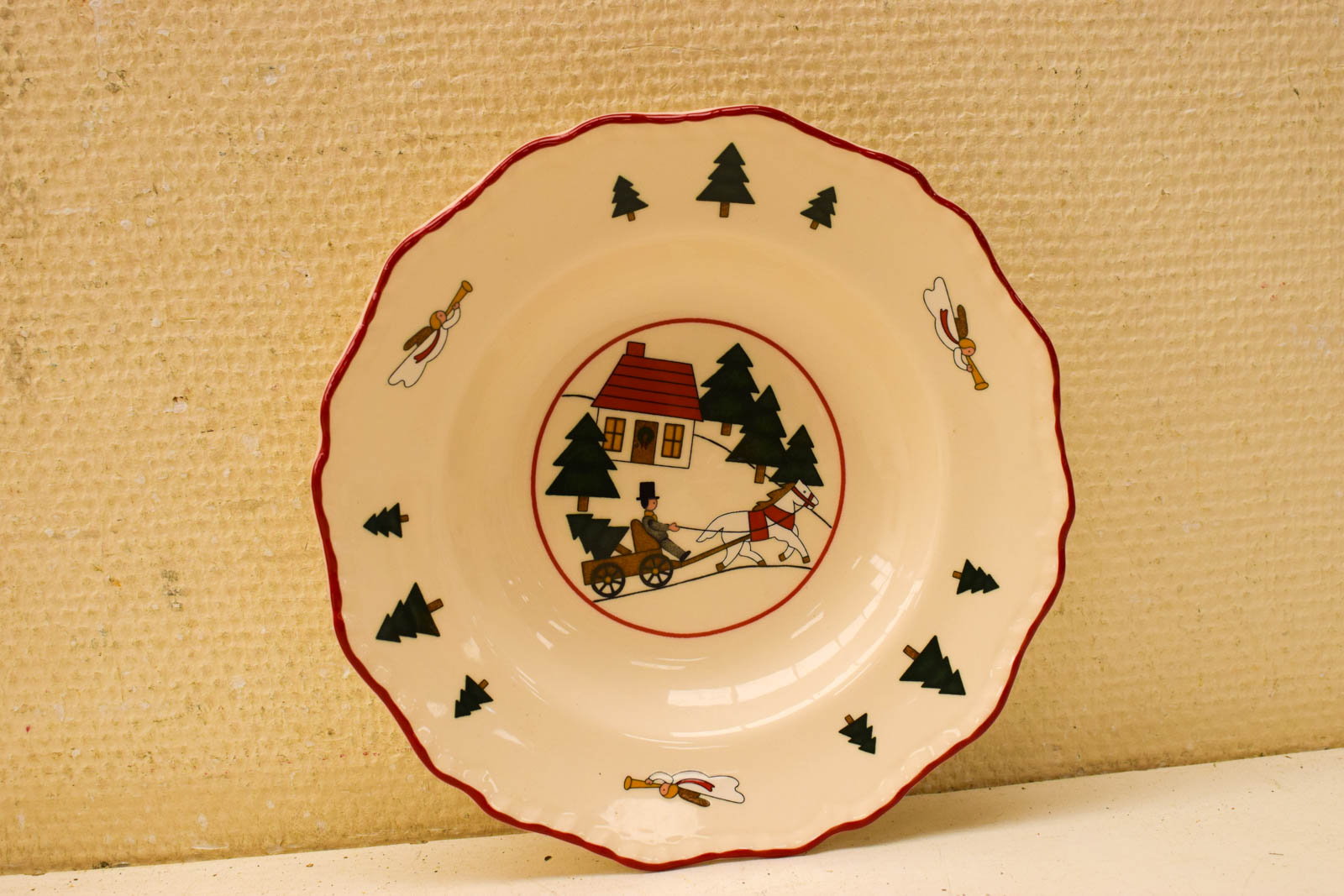 Alternative view of 6 stuks Mason's Christmas Village porseleinen diepe borden  50782