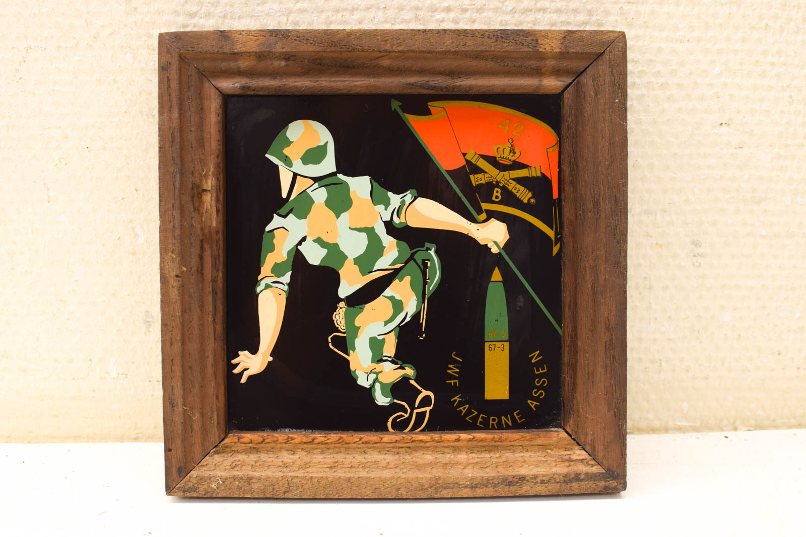 Wandtegel in houten lijstje 50820