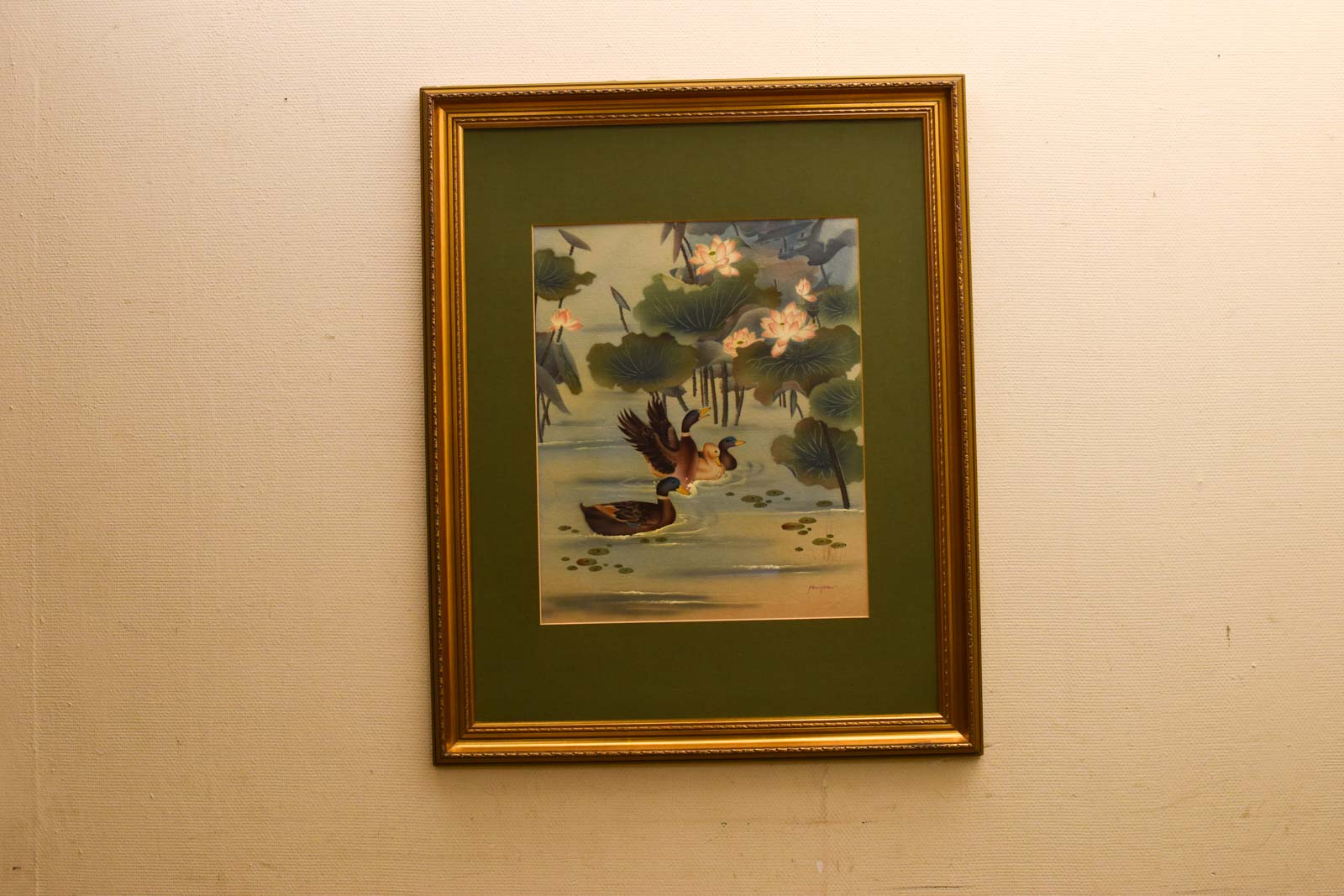 Schilderij/prent van eenden in de vijver 50832