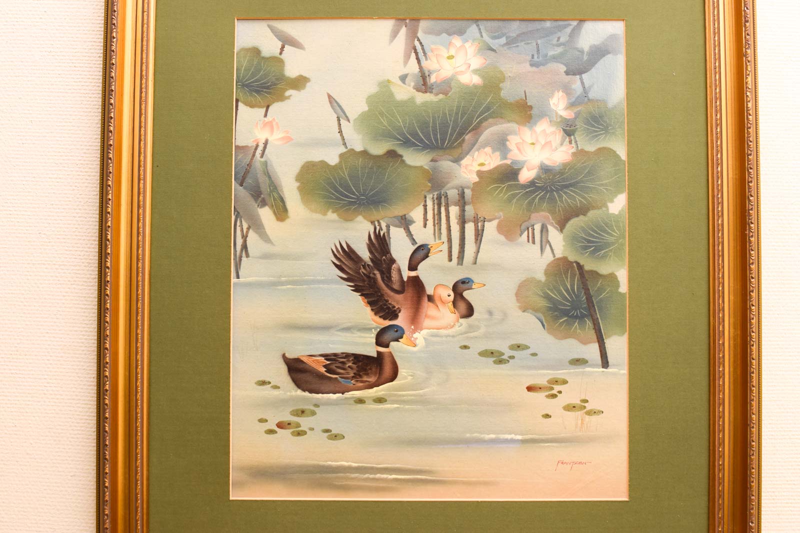 Alternative view of Schilderij/prent van eenden in de vijver 50832