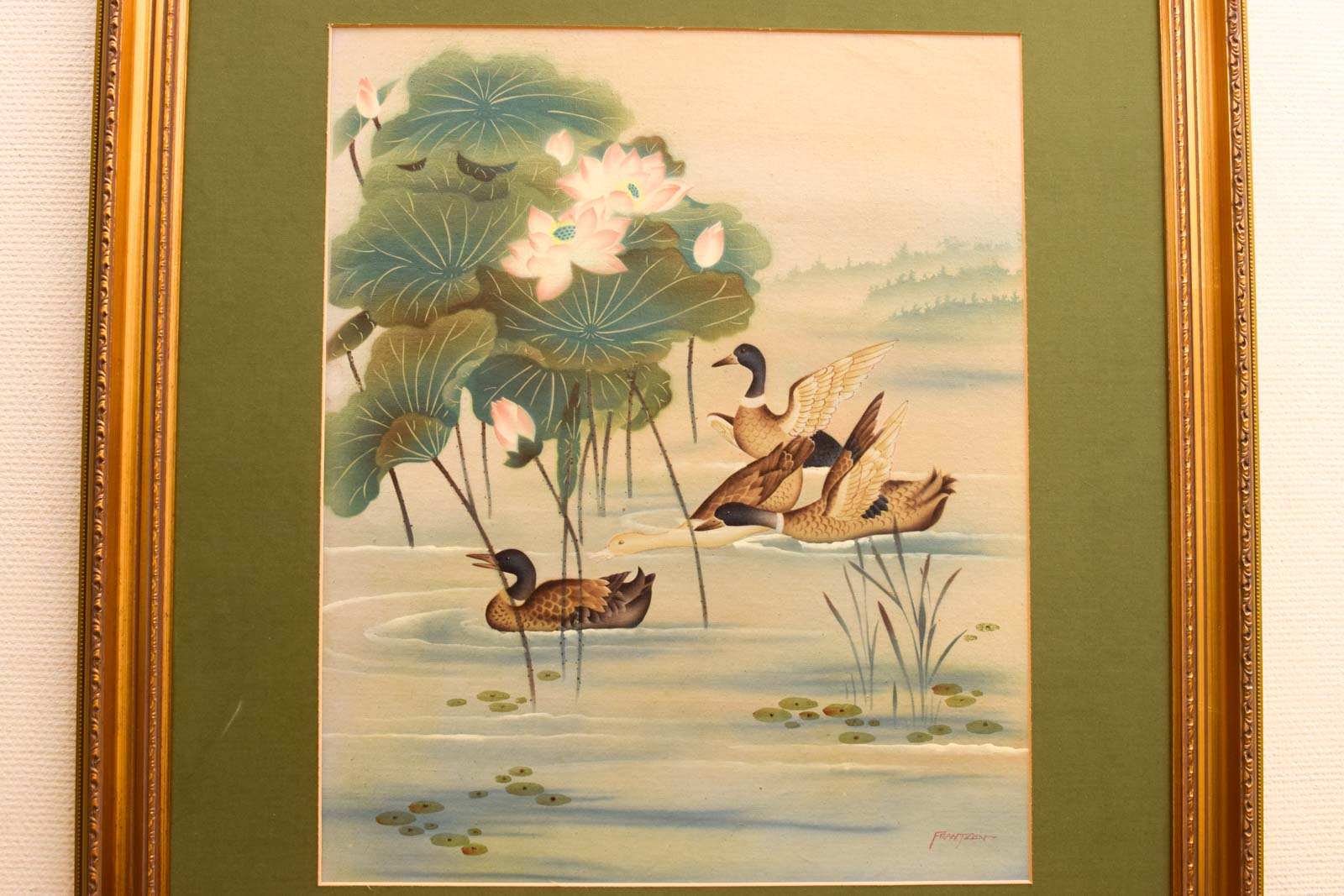 Alternative view of Schilderij/prent van eenden in de vijver 50842