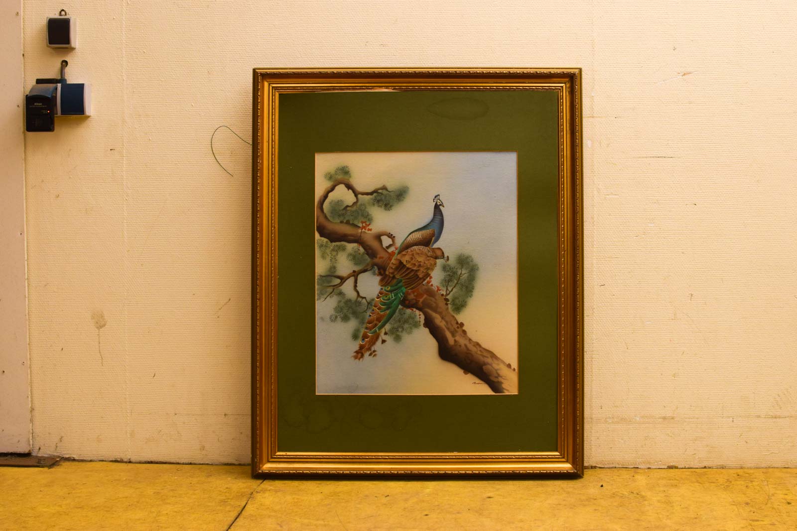 Prent / schilderij van 2 vogels op een tak 50856