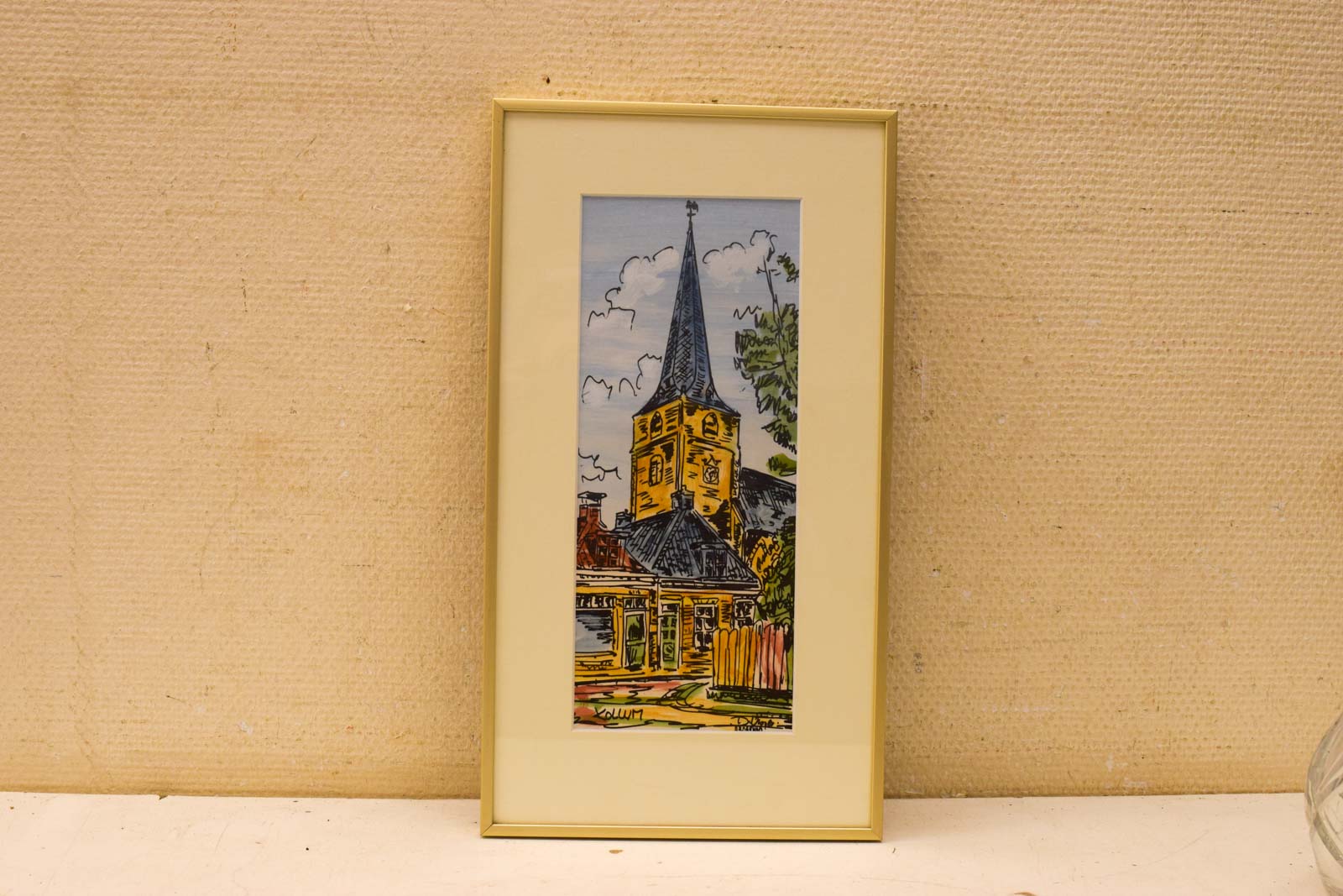 Prent/tekening van een kerk 50885