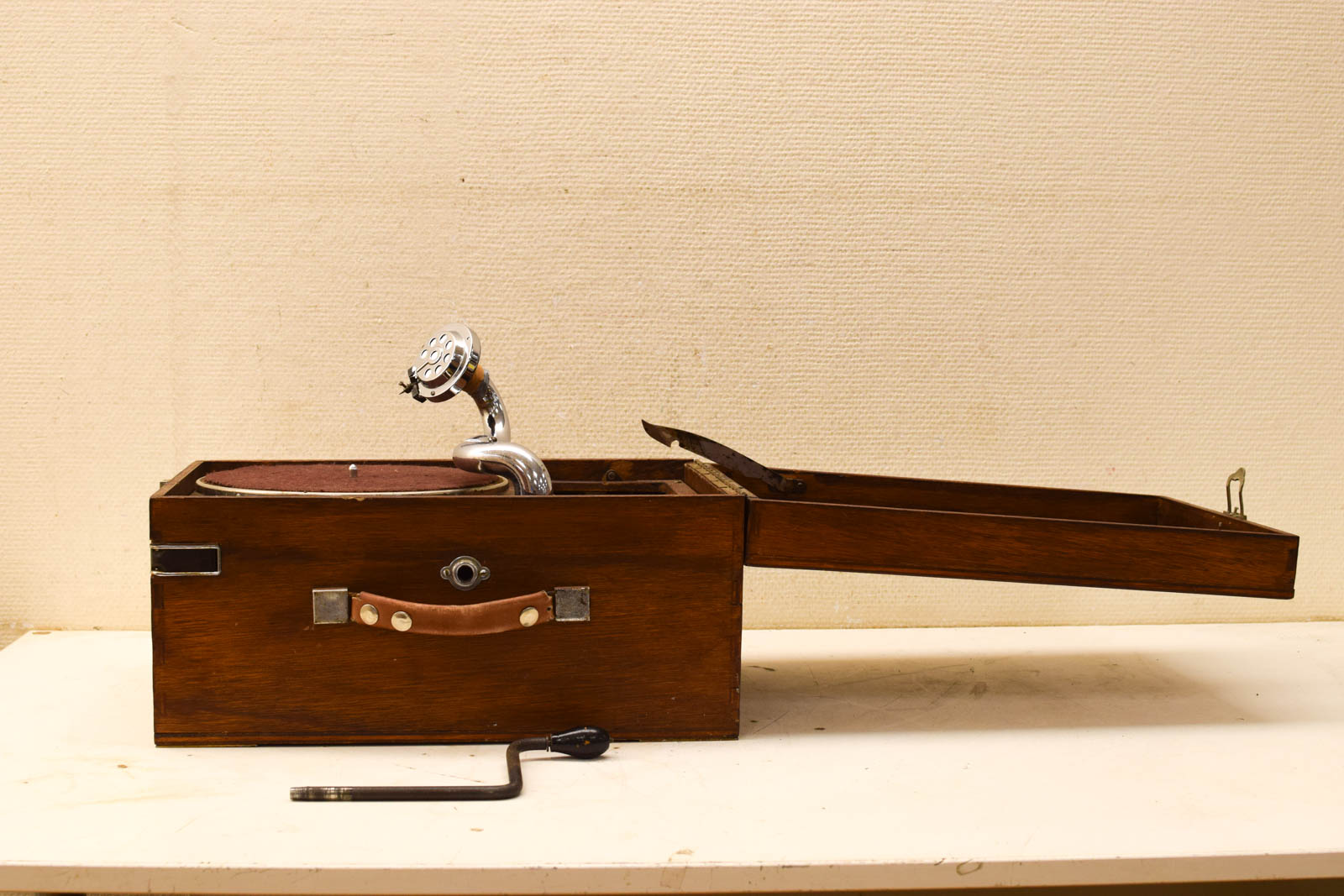 Vintage Platenspeler in houten koffer 51027