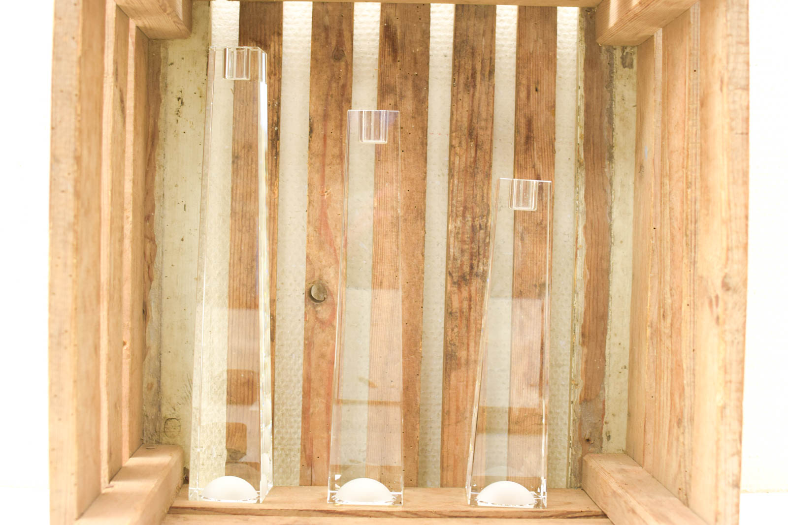 3 stuks Rosen hal glazen kandelaars 51038