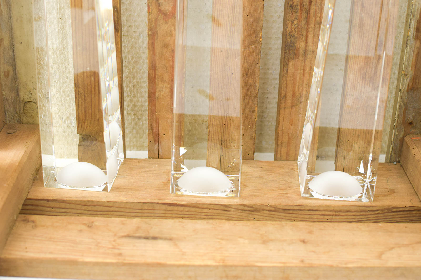 Alternative view of 3 stuks Rosen hal glazen kandelaars 51038