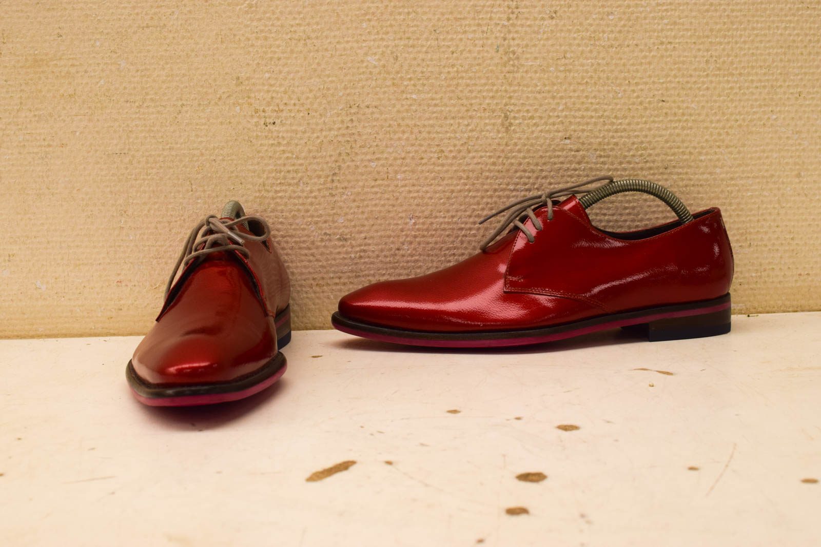 Floris van Bommel rode lak veterschoenen 51117